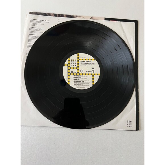 Brian Setzer Live Nude Guitars LP 1988 EMI E1-46963 Original Inner Sleeve EX - Picture 6 of 9